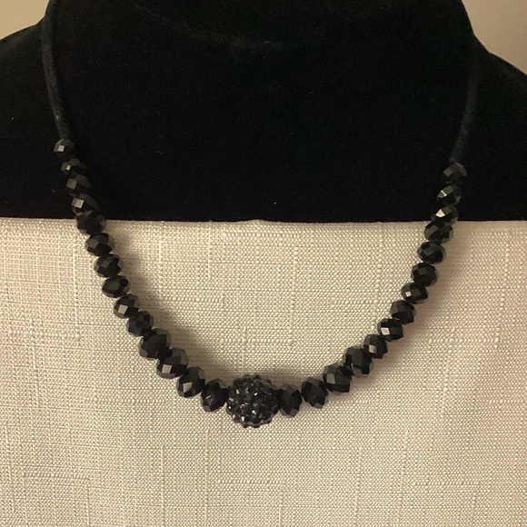 Black Crystal Necklace - Picture 1 of 3